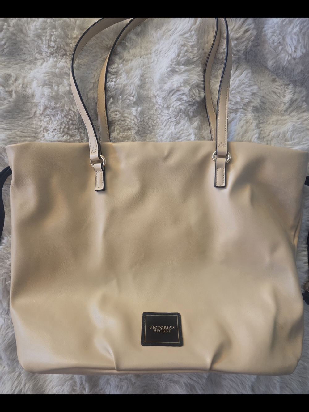 Victoria's Secret Cinch Top Beige Bogo Faux Leather Shoulder Handbag